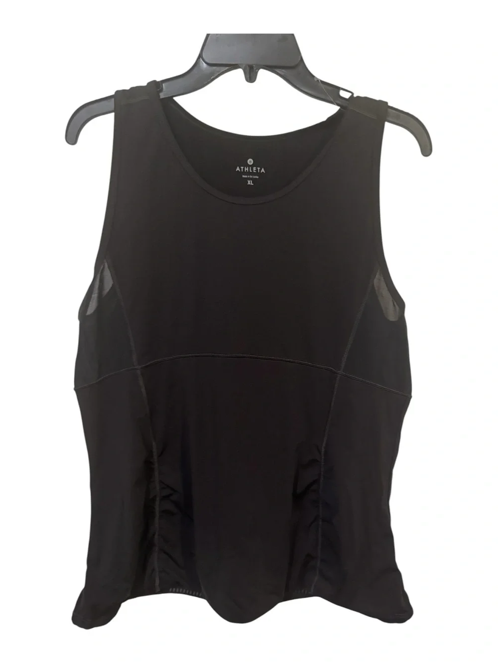 Athleta Stealth Sculptek Compression Tank Top XL Black Mesh Workout